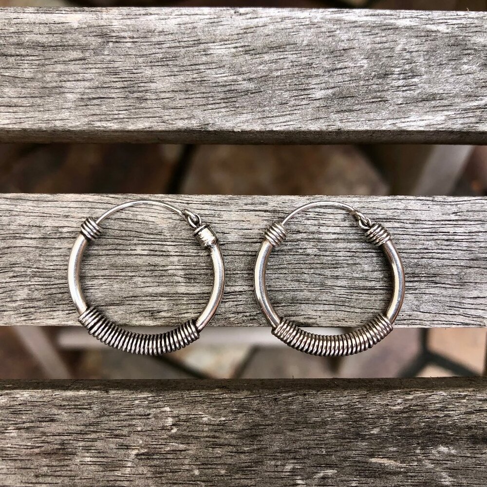 Silver hoop earrings
